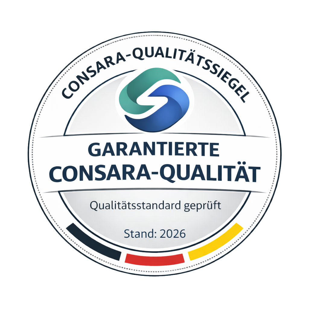 CONSARA Qualitätssiegel - Garantierte Qualität, geprüft Stand 2026