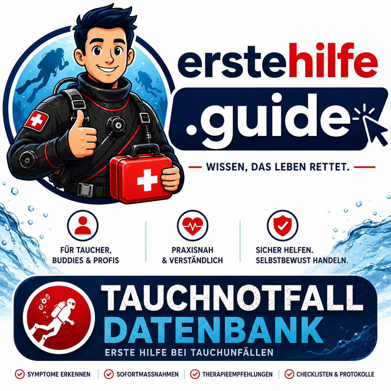Erste Hilfe Guide Taucherwissen – Tauchnotfall Datenbank für Scuba Diving